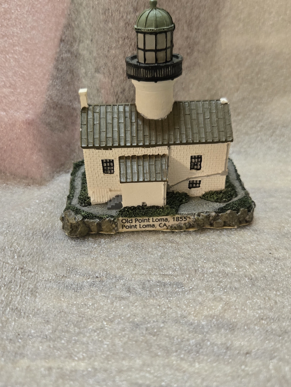 Lefton White and Green Old Point Loma Lighthouse Figurine